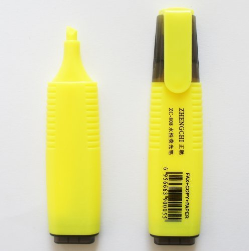 Hand® Florescent Farbe Textmarker Keilspitze 2–5 mm [Pack 10] Gelb