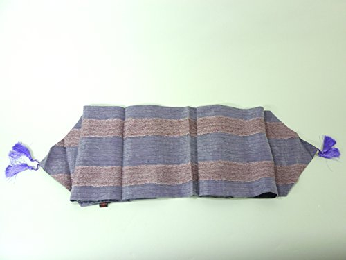 Bella-Vita GmbH Eleganter Tischläufer Tischband in Farbe lila mit Streifen, Organza Bezug und Quasten, Läufer (lila-Bordeaux)