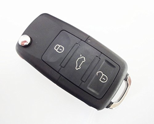 INION VWKS04 1x Ersatz Schlüsselgehäuse 3 Taste Autoschlüssel Klappschlüssel Rohling HU66 Schlüssel Fernbedienung Gehäuse ohne Elektronik