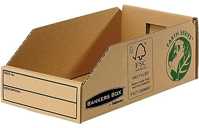 Bankers Box by Fellowes Parts Bin Corrugated Fibreboard Packed Flat W147xD280xH102mm Ref 07354 [Pack 50]