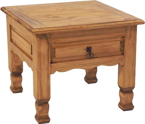 MiaMöbel Beistelltisch Mexico Möbel 60x50x60 cm Landhausstil Massivholz Pinie Honig