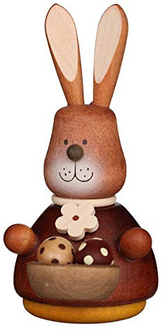 Small Figures & Ornaments Teeter bunny with egg-basket natural - 9,8cm / 3.9inch - Christian Ulbricht