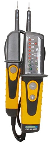 Kopp Spannung- und Durchgangsprüfer MV 690A, 2 polig mit LED Anzeige und FI-Prüftaste, 1 Stück, gelb/schwarz, 324204014