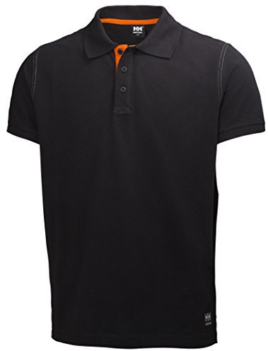 Helly Hansen Workwear Leichtes Poloshirt Oxford robustes Arbeitsshirt 990, Größe XXL, schwarz, 79025
