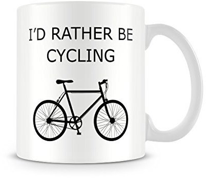 Behind The Glass - I'd Rather Be Cycling - Printed Funny Mug - Great Gift/Present Idea, Ceramic, 11fl.oz.