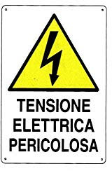 CARTELLO TENSIONE ELETTRICA 20x 30 ALLUMINIO [TARGOTIMBRI ]