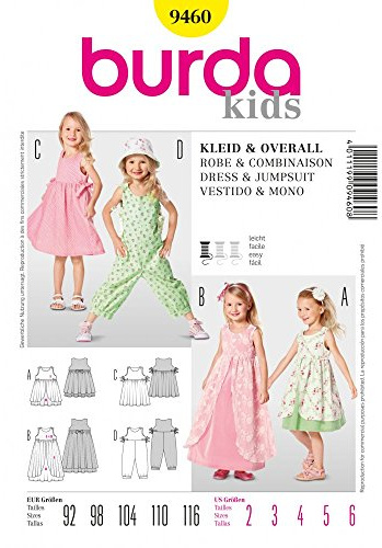 Burda Style Sewing Pattern B9460 Children's Dress and Jumpsuit