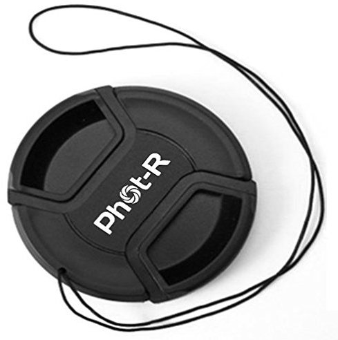 Phot-R 72 mm Centre Pinch Lens Cap with Safety Cord for DSLR Cameras