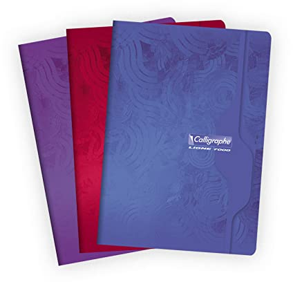 Calligraphe 7133C Un Cahier Agrafé (une Marque de Clairefontaine) - A4 21x29,7 cm - 140 Pages Grands Carreaux - Papier Blanc 70 g - Couverture Carte Recyclée Vernie - Couleur Aléatoire