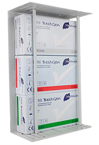 HERZmed Halterung für Handschuhboxen ALU FLEX 3 Grau 425 x 265 x 125 mm