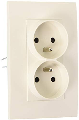 Zenitech - Double prise 2P+T pour Boîte d'encastrement standard Ø67mm P.40mm - Clarys