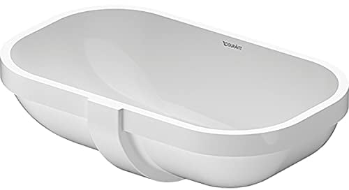Duravit Unterbauspüle Keramik - Waschbecken Küche oval mit Überlauf - pflegeleichtes Spülbecken, weiß