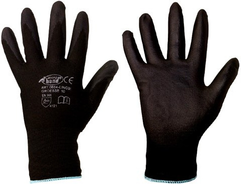MECHANIKER-HANDSCHUHE PU beschichtet schwarz Gr. 9