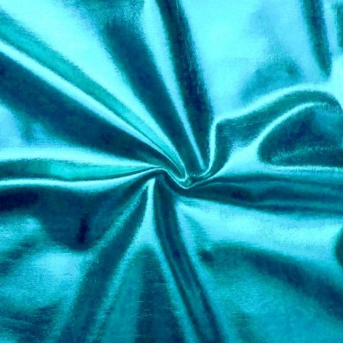 STOFFKONTOR Stretch Folienjersey Jersey Stoff Meterware, Türkis-Blau