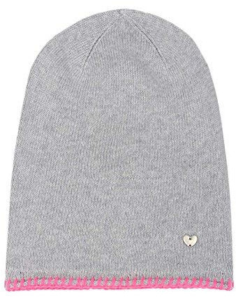 Zwillingsherz Slouch-Beanie-Mütze mit Kaschmir - Hochwertige Strickmütze für Damen Mädchen - Herz - Häkel-Rand - One Size - warm und weich im Sommer Herbst und Winter Zwillingsherz (HGR/pink)