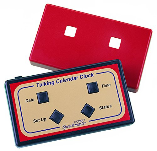 Cobolt Systems Ltd Talking Alarm Clock, Red, Digital, Atomic, Battery Powered, Indoor, Home Office, Bedroom, Living Room