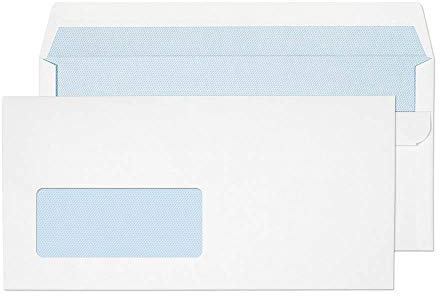 Blake Purely Everyday DL 110 x 220 mm 90 gsm Window Self Seal Wallet Envelopes (14884) White - Pack of 1000