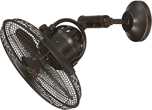 Craftmade BW414AG3 I Bellows IV Collection 16 Inch Oscillating Outdoor Patio Wall Mount Fan I Aged Bronze Finish I Three Speed Reversible Motor with Wall Control I
