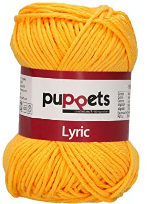 Puppets Lyric Stärke 8 4572008-05024 orange Häkelgarn, 100% Baumwolle