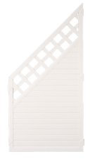 Kunststoff-Zaun/Garten-Zaun mit Rankgitter mit dem Maß 90 x 180 auf 90 cm (Breite x Höhe) München aus UV-beständigen Fensterkunststoff - weiß