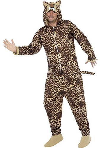 Smiffys Leoparden Kostüm, All-in-One mit Kapuze
