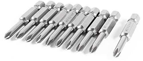 sourcing map 10x Magnetic 50mm Long 1/4 Shank 4mm PH1 Phillips Screwdriver Bits