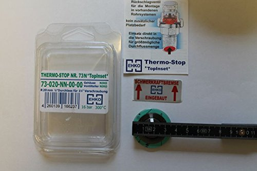 EHKO Einlegeschwerkraftbremse Thermo-Stop TS73N DN20 3/4 bis 300° 16 bar