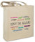 Stofftasche mit Stadt/Ort Isny im Allgäu  - Motiv Positive Eigenschaften - Farbe beige - Stoffbeutel, Jutebeutel, Einkaufstasche, Beutel