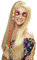 Smiffys Hippie Party Perücke, Blond, Lang mit farbigen Perlen