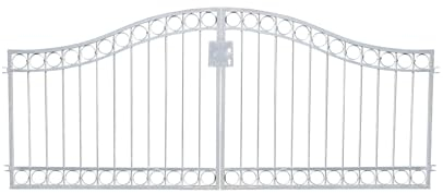 Gartentor Hoftor Einfahrtstor Metall Einfahrtstor Anello-GT300/100S Schloss Feuer Verzinkt 300 cm 3m Doppelflügeltor