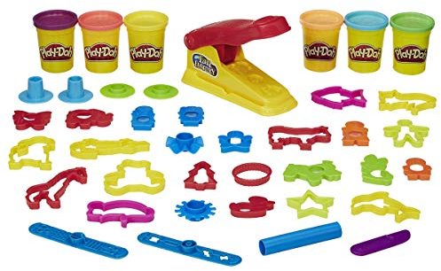 Play-Doh Fun Factory Deluxe Set, 31 Tools & 6 Cans, Christmas Gifts Girls & Boys, Kids Arts & Crafts, Preschool Toys, Ages 3+ (Amazon Exclusive)