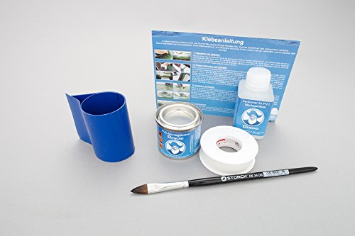 Set: Rutenhalter Lasche + Kleber Kit, zum aufkleben für Schlauchboote (Blau)