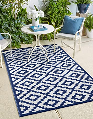 Green Decore Rug, Navy Blue/White, 120 X 180 cm