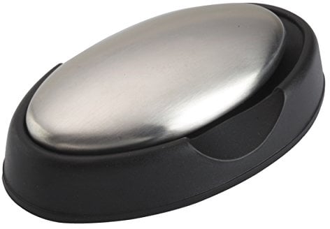 KitchenCraft Barretta di sapone in acciaio inox Finger Fresh per eliminare gli odori con supporto, 10 x 7 cm (4 x 3)