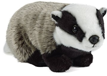 Living Nature Badger Plüschtier aus Dachs. 27 cm.