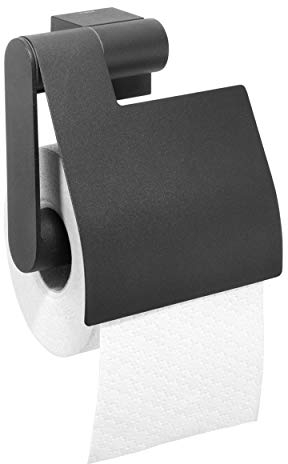 Tiger Nomad Toilettenpapierhalter mit Deckel, Edelstahl pulverbeschichtet, schwarz