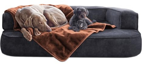 tierlando® Hundedecke Lilly Flauschige Kuscheldecke aus Plüsch, für Hunde Katzen und Welpen, waschbar und mobil einsetzbar, aus Acryl und Polyester Größe: 150x100cm | Farbe: 28 Hellbraun