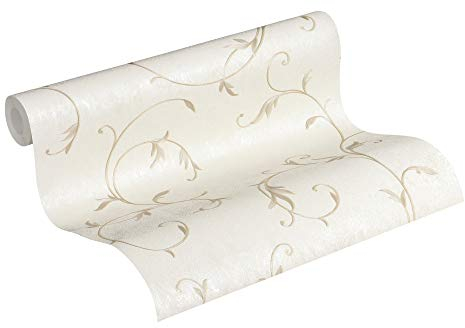 A.S. Création Vliestapete Romantico Tapete floral klassisch 10,05 m x 0,53 m beige creme metallic Made in Germany 304182 30418-2