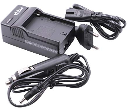 vhbw Ladegerät kompatibel mit Hitachi VM-BPL 13, VM-BPL 27 Kamera Camcorder/Akku - Ladeschale, Kfz-Adapter, Ladeanzeige, 8,4 V