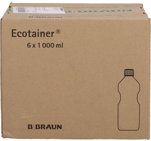 Aqua B. Marron spül Solution plastique Bouteille d'eau, 6 x 1000 ml stérile