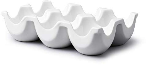 Wm Bartleet & Sons Traditionelle Porzellan-Aufbewahrungsbox für 6 Eier für Kühlschrank oder Küchenarbeitsplatte – Weiß