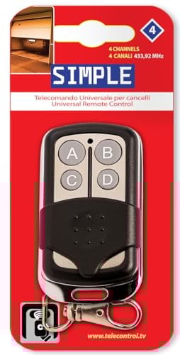 Superior SIMPLE 4 - Radiocomando universale a quattro canali - Frequenza 433.92 MHz codice fisso