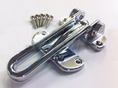 Chrome Plated - Front Door Security Chain Restrictor Heavy Duty Strong Home Safety