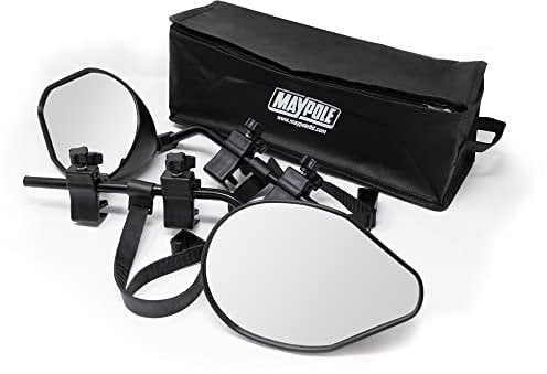 Maypole Pro View Flat Glass Caravan Towing Mirrors, Twin Pack with Storage Bag