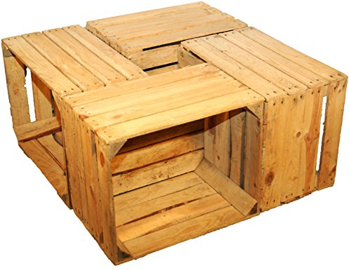 Kistenkolli Altes Land 4 Stück massive Obstkisten - Weinkisten Holzkisten Apfelkisten+++ Natur gebraucht