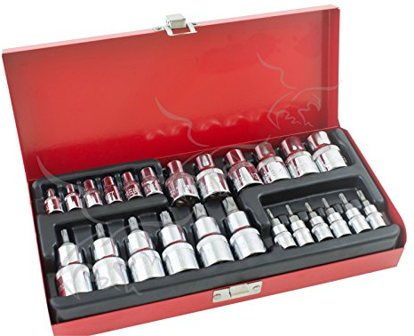 JUEGO DE 24 LLAVES VASO TORX MACHO Y HEMBRA