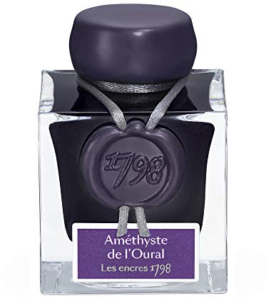 Jacques Herbin - Ref 15579JT - Ink for Fountain Pens - Amethyste De L'Oural / Ural Mountain Amethyst - 50ml Bottle - '1798' Jacques Herbin Prestige Collection - Purple-Coloured Ink