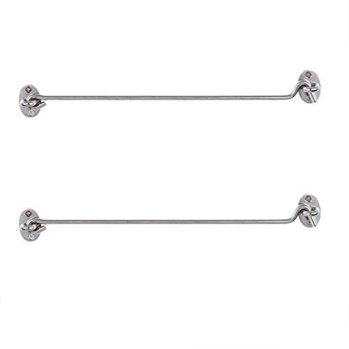 Sourcingmap 12 Inch Cabin Hook Eye Latch, Privacy Hooks with Screws Lock Plating for Gate Shutters Window Sliding Barn Shed Door, 2pcs