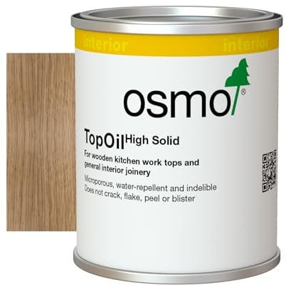 Osmo TopOil Tester Size - High Solid Worktop Oil 3028, Clear Satin, 125ml - Food Safe Wood Oil for Wooden Kitchen Surfaces, Chopping Boards, & Furniture Joints - Water-Resistant Wood Treatment Finish