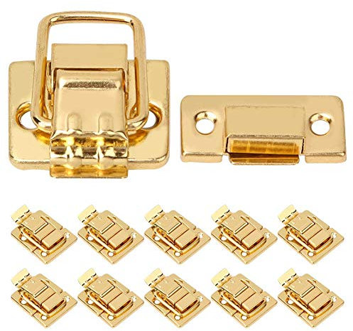 Suitcase Hasp Latch, Stainless Steel Golden Latch Catch 28x40mm Heavy Duty Security Fastener for Wood Chest